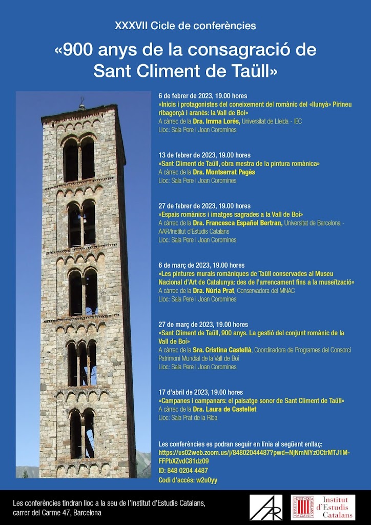 XXXVII Cicle de conferències: “900 anys de la consagració de Sant Climent de Taüll”